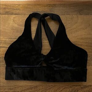 Fabletics Elegant Black Velvet Bralette
